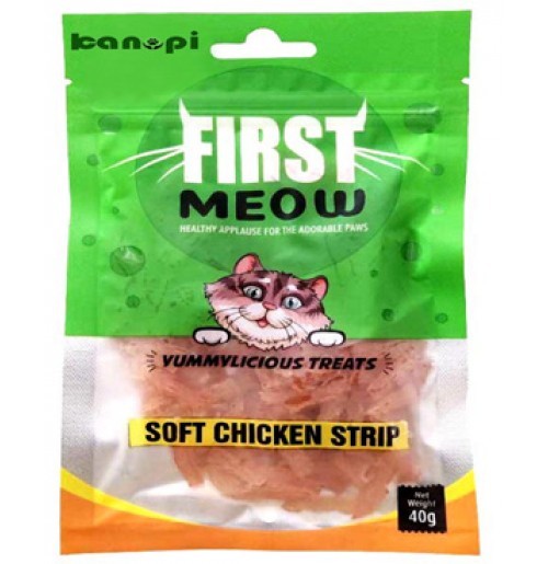 First Meow Cat Treat Soft Chicken Strip 40 Gm Petshop18.com